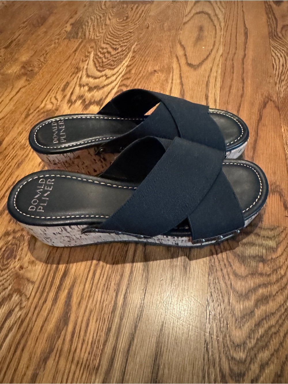 Donald J. Pliner Black Summera Cork Platform Sandal Slide New in Box US 8 - Picture 9 of 10
